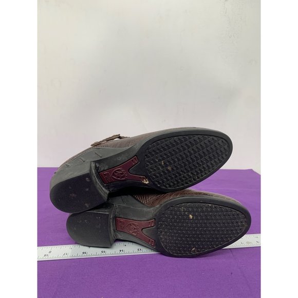 Ariat Womans 7B Brown Slip On Mules Sling Back ~ Scuffed - Picture 8 of 11